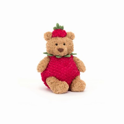 Jellycat Bartholomew Strawberry Bear USA | 67519KPTG